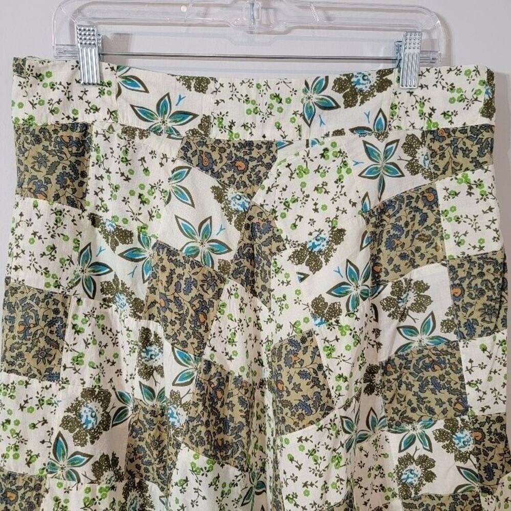 NWT Anthropologie Maxi Skirt XL Boho Raga Floral Turquoise Brown - Picture 13 of 13